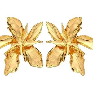 1 pair of Gold Statement Earrings for Women